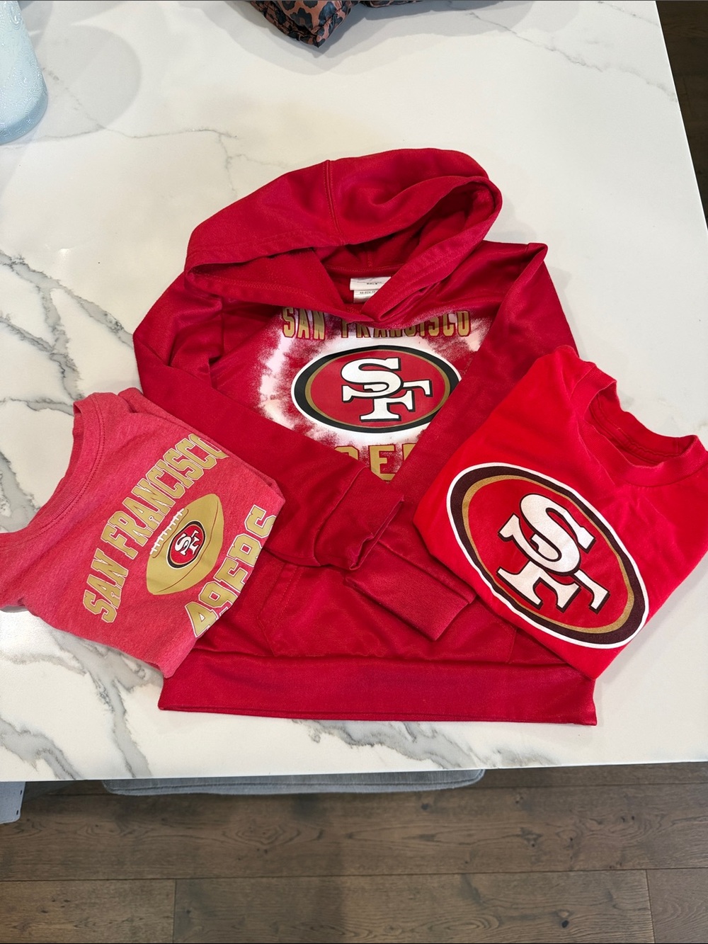 NFL Kids San Francisco Red Hoodie with Team Logo Bundle - sold as a set